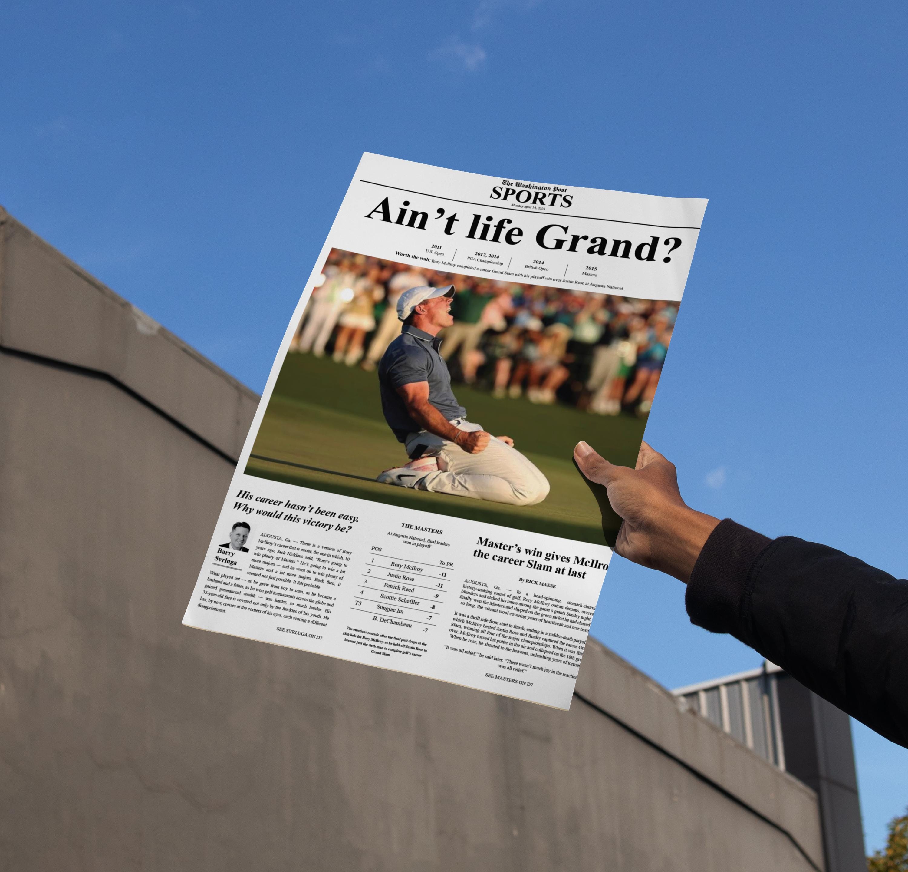 The Paper Rory Rory Mcilroy Career Grand Slam Newspaper Print – Golf Wall Art - Etsy