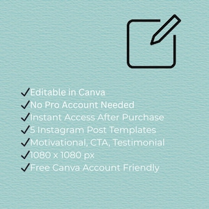 Instagram Canva Templates für Coaches - 5 bearbeitbare Posts | Motivierend, Testimonial, Call to Action | Coaching IG Bundle