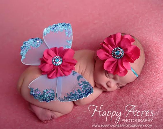 Newborn Butterfly Wings and Headband Fairy Wings Baby Girl Etsy