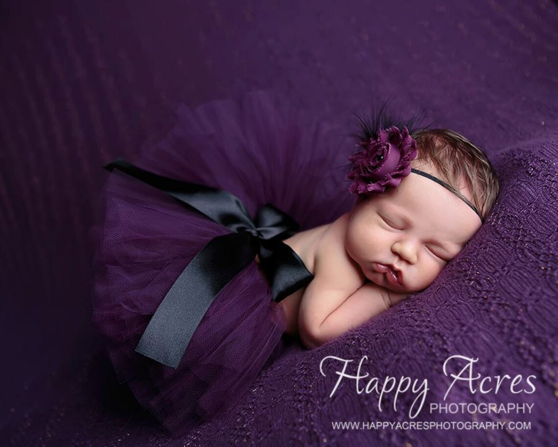 PLUM PRINCESS Tutu Newborn Tutu and Headband Baby Tutu Etsy