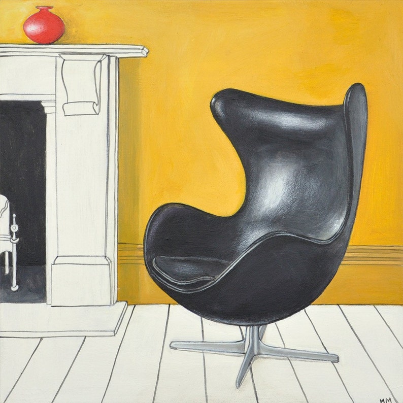 Eames Chair Print Egg Chair Print Midcentury Modern Art image 0