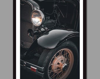 Vintage Car Headlight Photo Print: Automotive Art (Digital Download