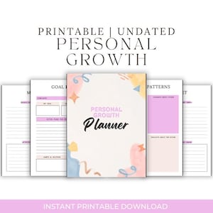 Digital Personal Growth Journal for iPad | Self Discovery, Goal Setting & Mindset Reflection | Goodnotes Glow Up Planner PDF