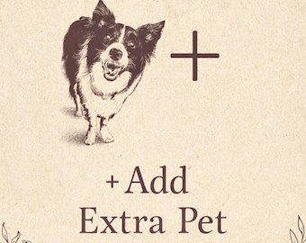 Add Extra Pet to Your Order | Custom Pet Illustration Add-On | Upgrade for Additional Pets