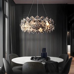 Modern Luxury Crystal Chandelier – LED Pendant Light for Living Room, Dining Room, or Bedroom