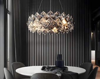 Modern lyxig kristallkrona – LED-pendellampa för vardagsrum, matsal eller sovrum