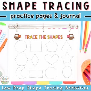 Preschool Shapes Tracing, Shape Tracing Toddler, Tracing Shapes Preschool, Worksheet Homeschooling, Printable Shape Tracing Worksheets
