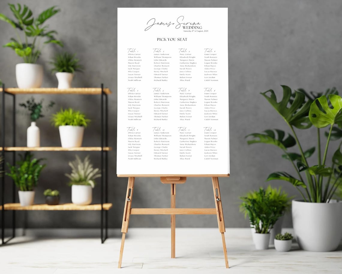 Wedding Seating Plan, Seating Plan Arrangement Wedding, Wedding Signs ...
