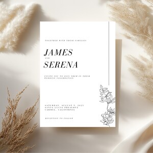 Minimalist Wedding Invitation, Classic Editable Wedding Invitation, Minimalist Wedding Invites, Invitation, Canva Template