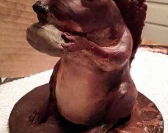 Handcarved Edible Chocolate Squirrel
