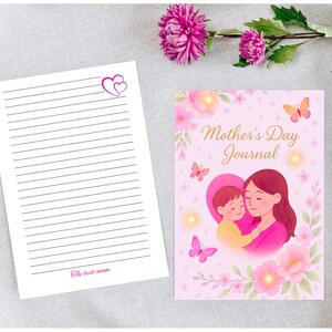 Muttertag Journal Geschenk, 6x9 Rosa Floral Notizbuch für Mama, mit attraktiven Zitaten | Geschenk She’ll Cheris.Einfach zum selber ausdrucken für deine Mutter.