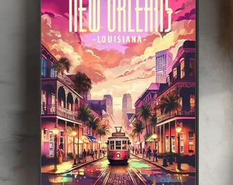 New Orleans Digital Download-The Big Easy vibrant poster to brighten up any room-great for dorm room, office, living room
