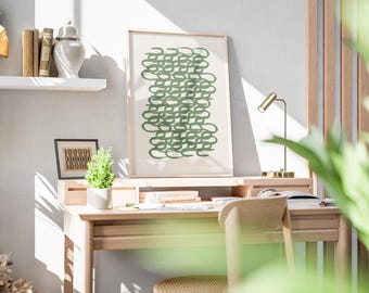 Printable Wall Art Decorative Contemporary Art Modern Art Poster Green Large Digital Printable Art.