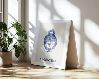 Printable wall art Argentina Coat of Arms Contemporary art Argentina decorative Argentina poster digital printable art Home decor