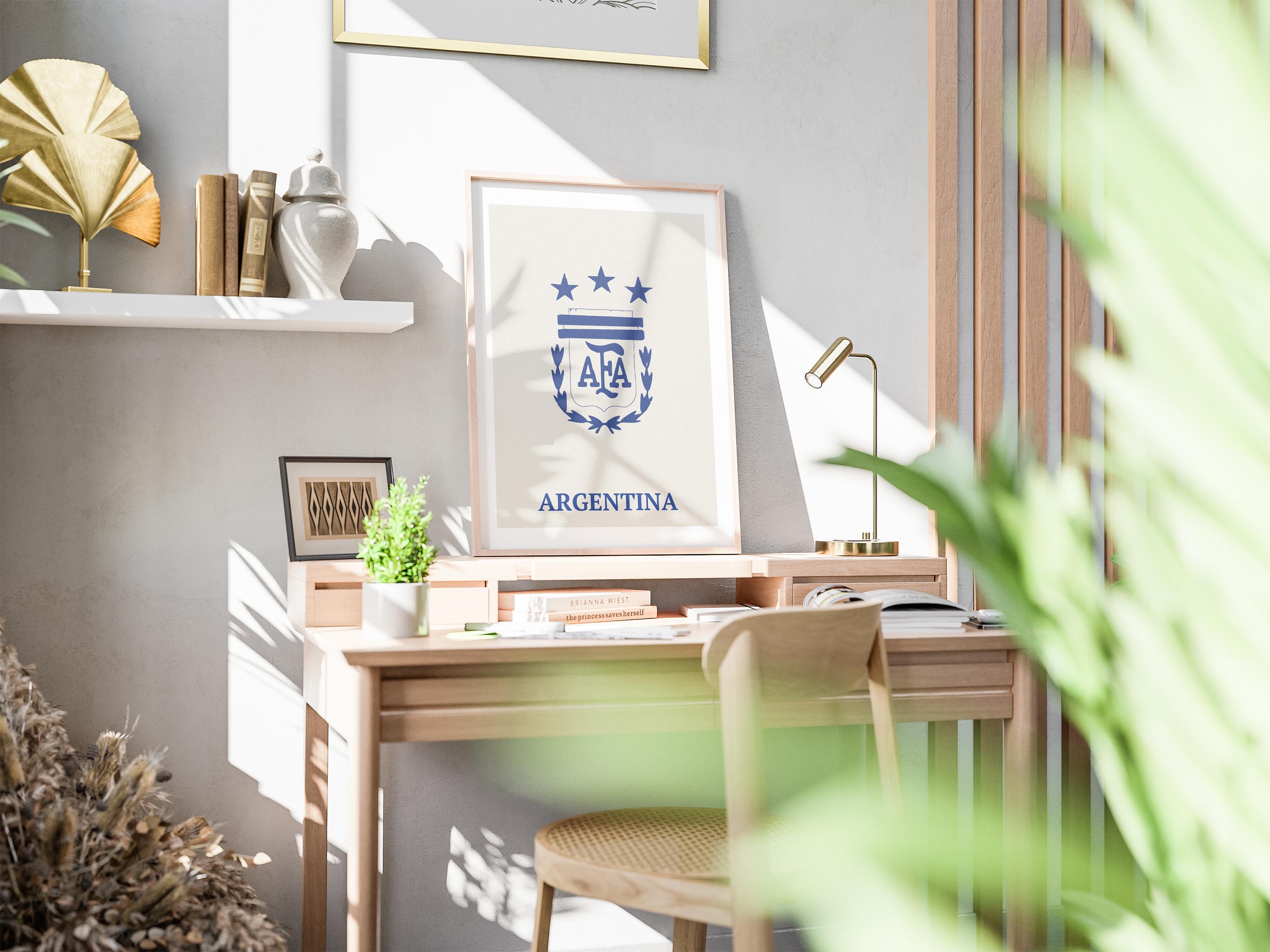 Printable wall art Argentina Crest Contemporary soccer Argentina decorative Argentina poster printable art Home decor.