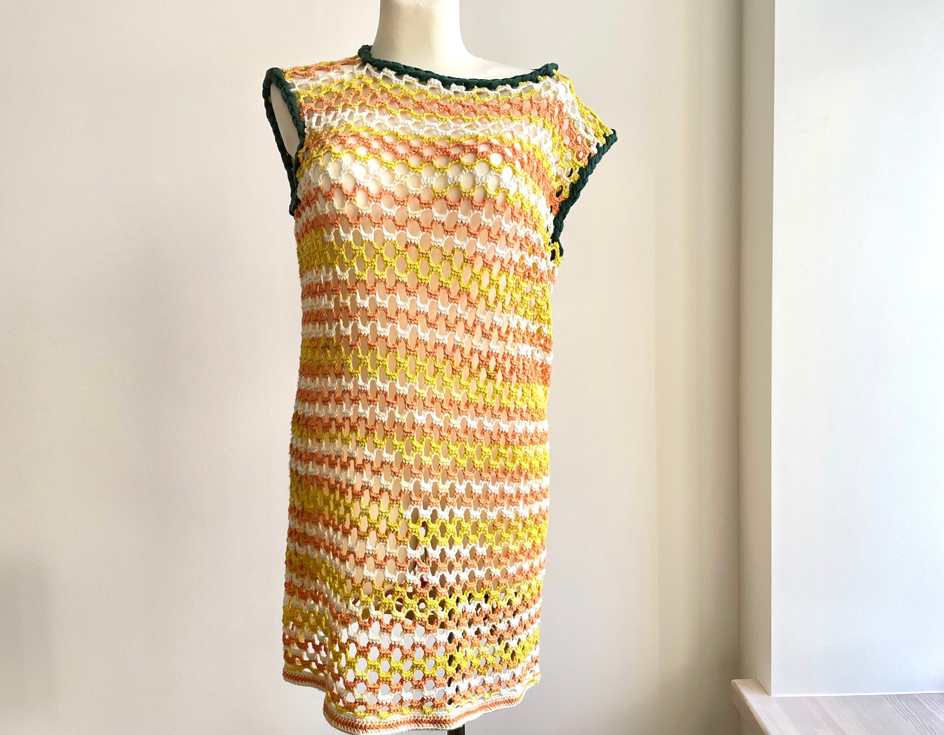 Loose Mesh Net Dress - Crochet Transparent Beach Summer Wear - Womens Knitwear Loose Mesh Net Dress - Crochet Transparent Beach Summer Wear - Womens Knitwear