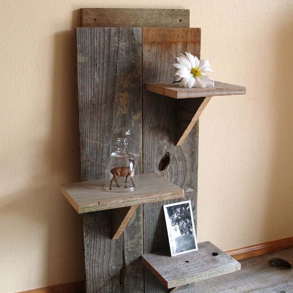 Handmade - Reclaimed Wood  - Rustic Display Shelf - READY TO SHIP