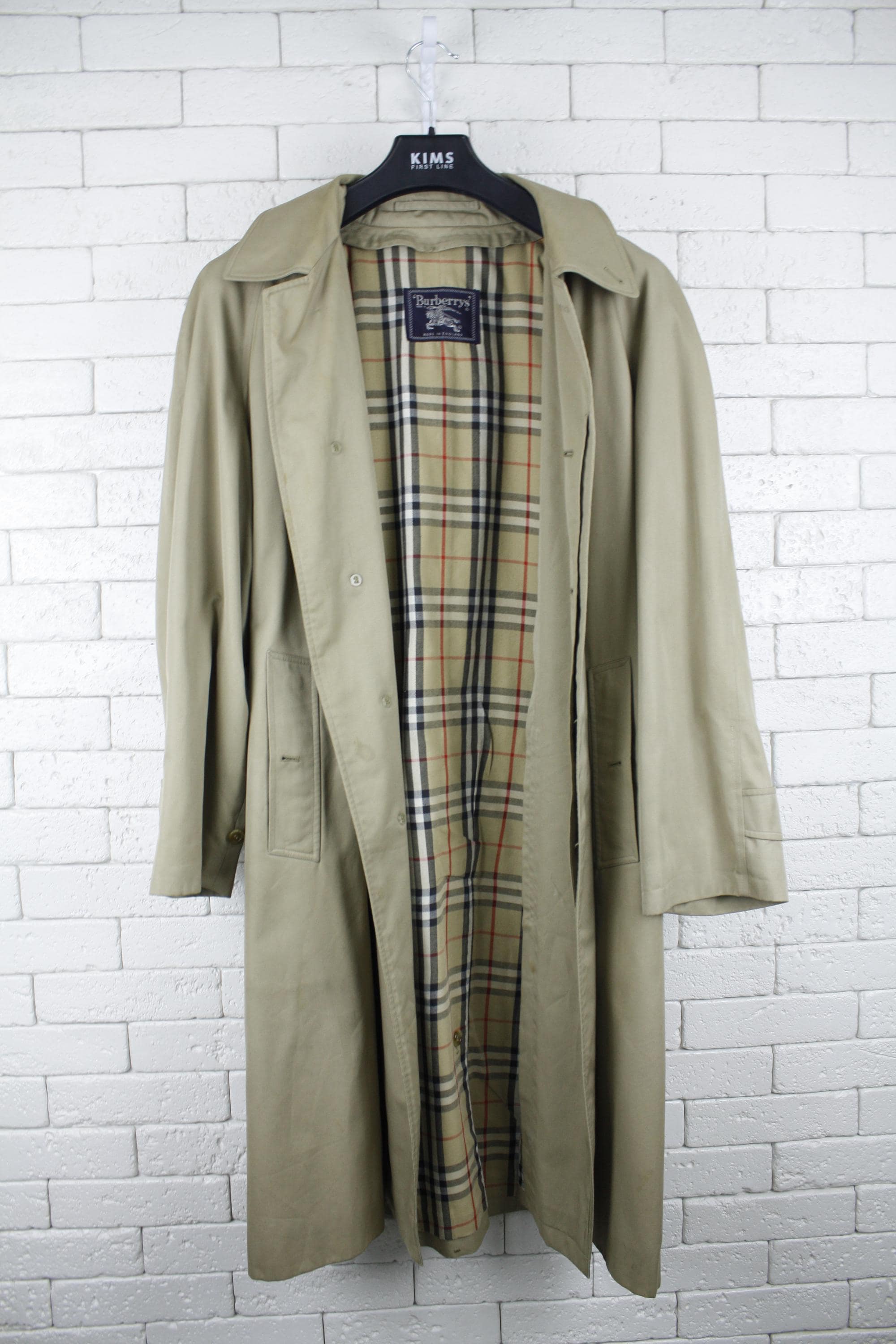 90s Vintage Burberry's Cashmere混 Coat Vintage 90s Burberry Belted Trench Coat Large – Freshmans