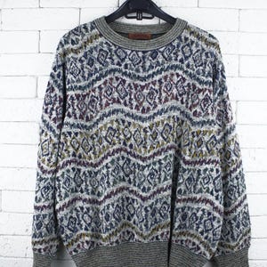 Missoni Vintage Wool Knit Sweater Multicolor Pattern