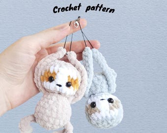 Lazy Keychain Pattern, Amigurumi Tutorial PDF in English, Crochet Dog Pattern PDF Cute Gifts for Kids