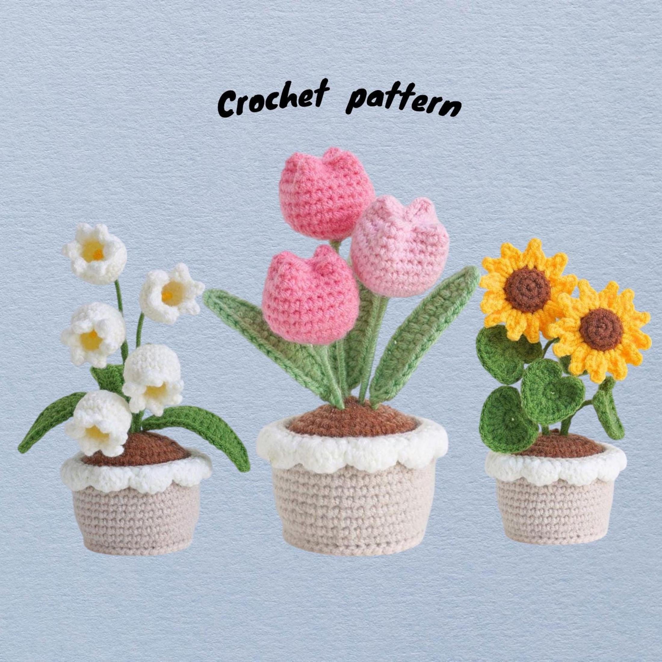 TYMAR Set Di 2 Vasi Per Fiori A Forma Rotonda Effetto Uncinetto - Crema - ø 16 Cm - Senza Fori Di Drenaggio