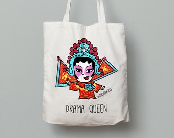 Hong Kong Cantonese Opera - Chinese Opera - Drama Queen - Cotton Canvas Tote Bag