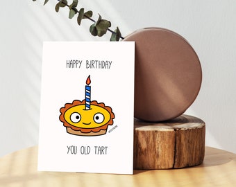 Hong Kong Egg Tart Birthday Card. Hong Kong Funny Greeting cards and Happy Birthday cards.