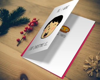 All I Want for Christmas is Egg Tarts! - Hong Kong Christmas Card. Hong Kong seasonal Greeting cards and Happy Holiday cards.