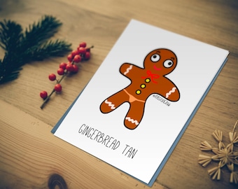 Gingerbread Tan - Gingerbread Man - Hong Kong Christmas Card. Hong Kong seasonal Greeting cards and Happy Holiday cards.