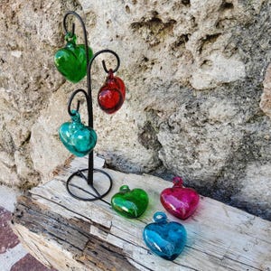 Handblown Glass Heart Ornament: Mexican Artisan Decor