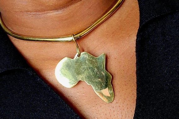 Handcrafted Africa Brass Choker Necklace: Adjustable women's jewelry