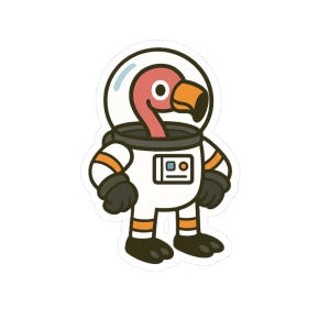Pegatina de astronauta flamenco
