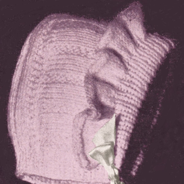 Vintage Knit Ruffled Baby Bonnet/Hat Pattern Reborn Photo Prop 9-12 Months