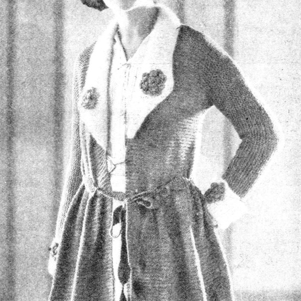 Vintage Knit Women's Sweater Cardigan Pattern 1920's Downton Abbey Flapper