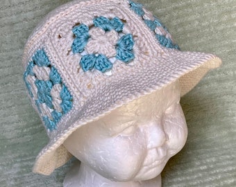 Unisex Baby Granny Square Bucket Hat Crochet Pattern 12 months