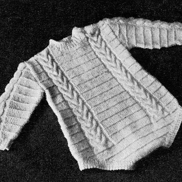 Vintage Knit Unisex Romper Pattern Sweater Onesie for Baby/Toddler size 1 Cable knit