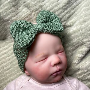 Big Bow Baby Headwrap Crochet Pattern Newborn 6 months Infant Headband image 6