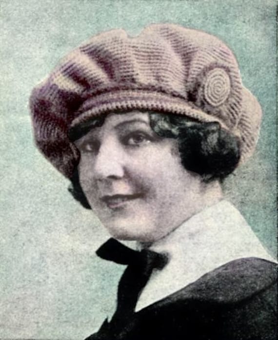 Vintage 1918 Crochet Beret Hat Pattern: Downton Abbey Style