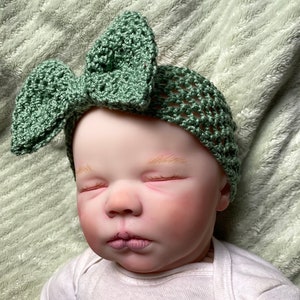 Big Bow Baby Headwrap Crochet Pattern Newborn 6 months Infant Headband image 7