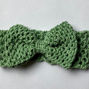 Big Bow Baby Headwrap Crochet Pattern Newborn 6 months Infant Headband image 2