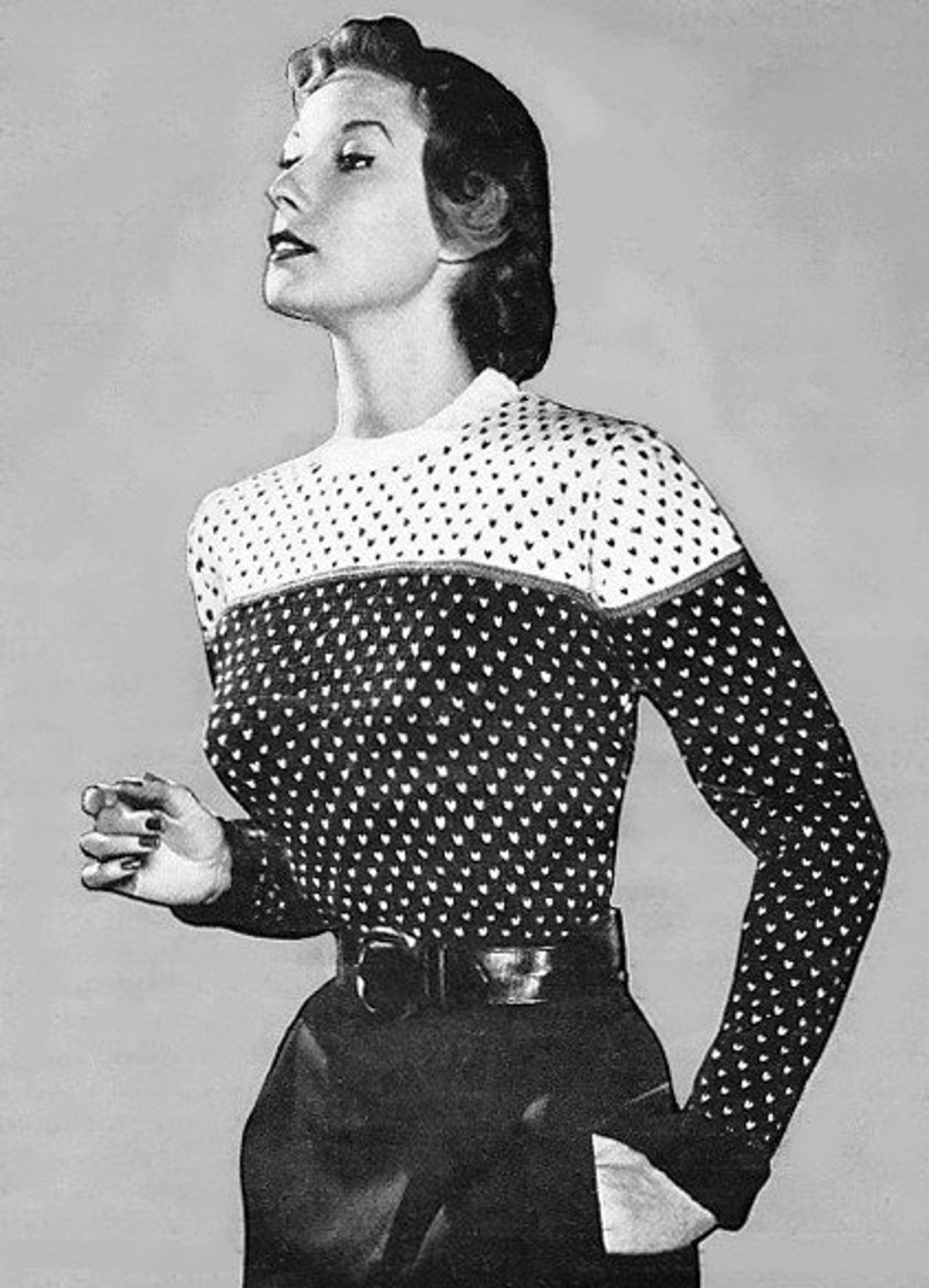 Vintage Knit Women's Sweater Pattern 1950's Ski Etsy