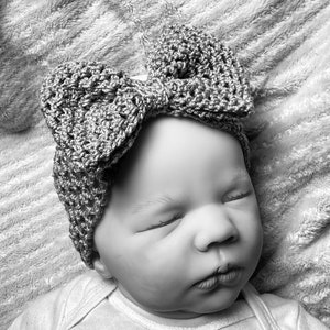 Big Bow Baby Headwrap Crochet Pattern Newborn 6 months Infant Headband image 3