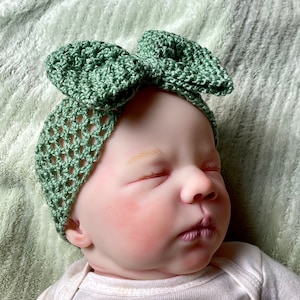 Big Bow Baby Headwrap Crochet Pattern Newborn - 6 months Infant Headband