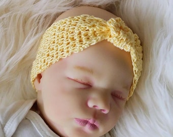 Crochet Knotted Head Wrap Pattern Baby Newborn to 6 mos