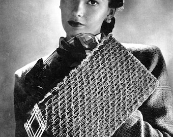 Vintage Crochet Handbag Purse Clutch Patterns 1940's Mid Century Modern Style Crochet Bags Tote