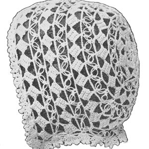 Vintage Crochet Baby Bonnet Pattern 1916 Lace Christening Easter Heirloom