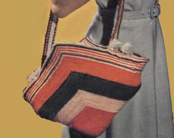 Vintage Crochet Handbag/Tote/Purse Patterns 1950's cotton