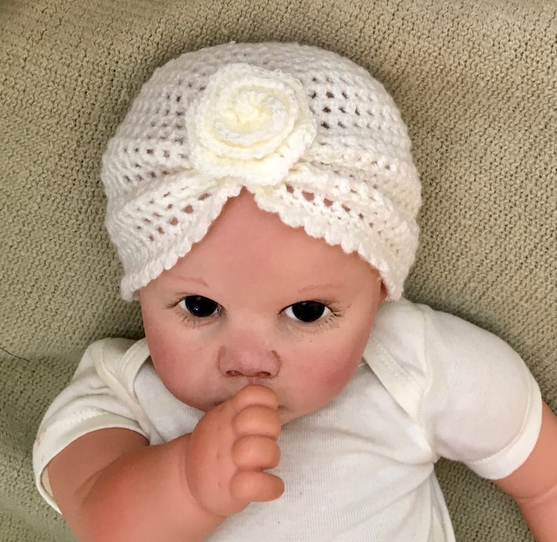 Baby Turban Hat Beanie Crochet Pattern Newborn Reborn baby Etsy