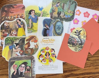 Junk journal, Paper pack, vintage ephemera,Disney inspired paper scraps, retro junk journal paper, antique style paper pack.