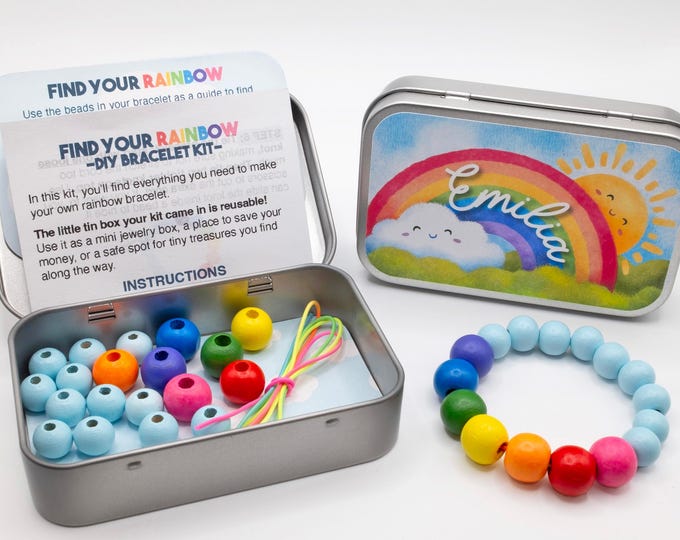 Kids Rainbow Bracelet DIY Kit: Mindfulness Craft to practice Emotional Regulation and Focus